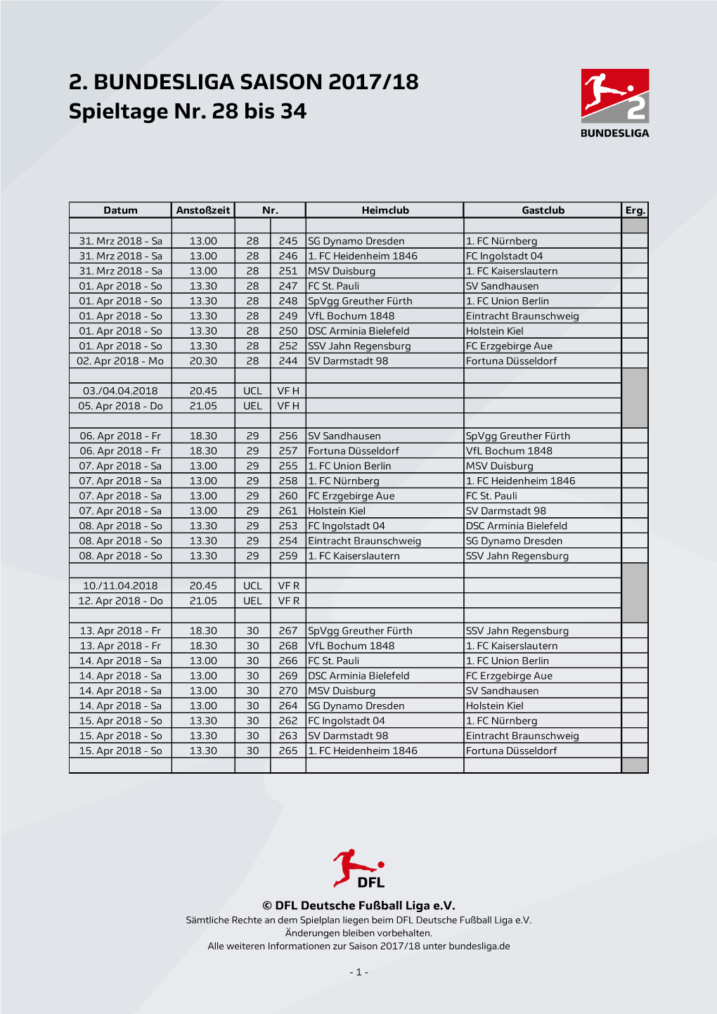 2. Bundesliga 2017/2018