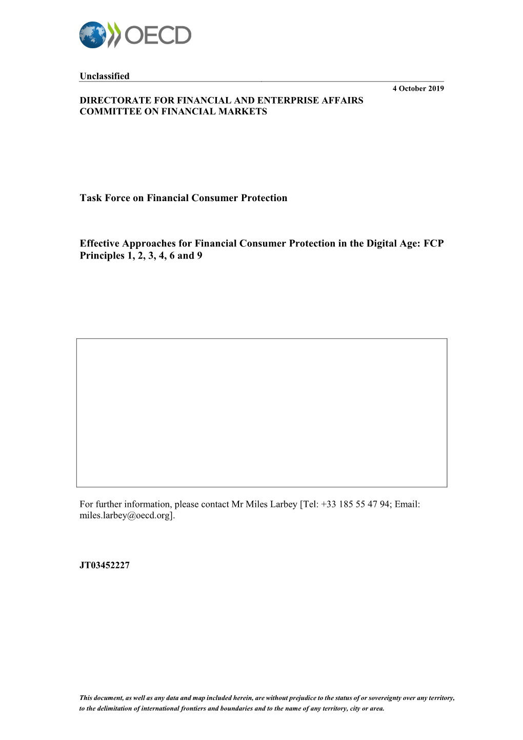 Effective Approaches for Financial Consumer Protection in the Digital Age: FCP Principles 1, 2, 3, 4, 6 and 9