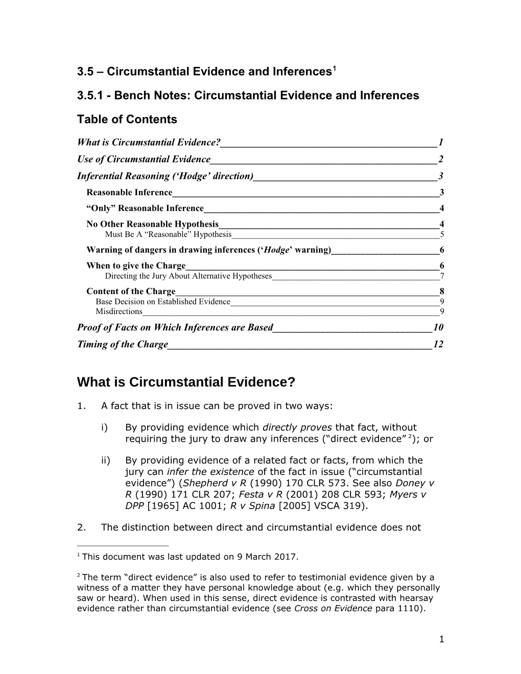 3.5 Circumstantial Evidence and Inferences 1