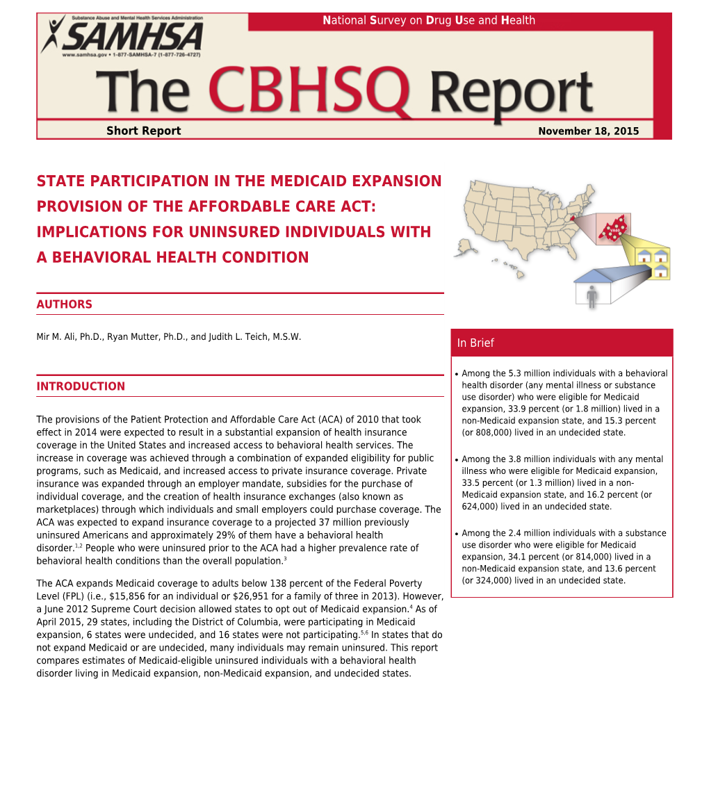 State Participation in the Medicaid Expansion