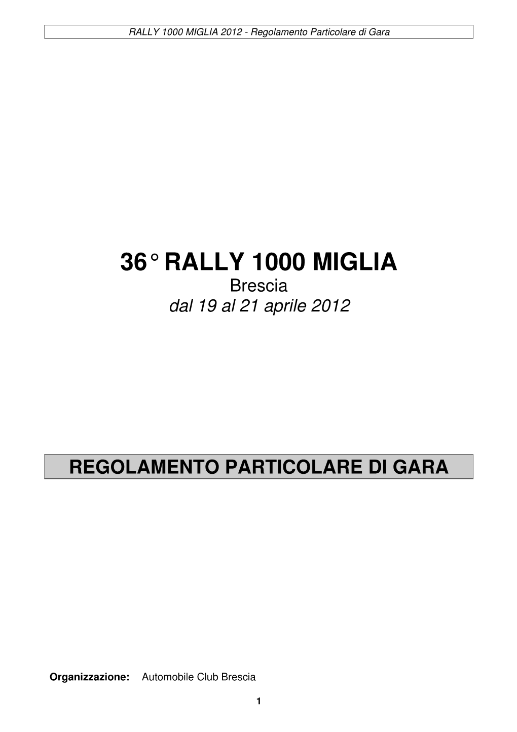 36°Rally 1000 Miglia