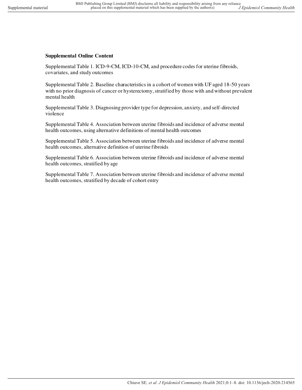 Supplemental Online Content Supplemental Table 1. ICD-9-CM