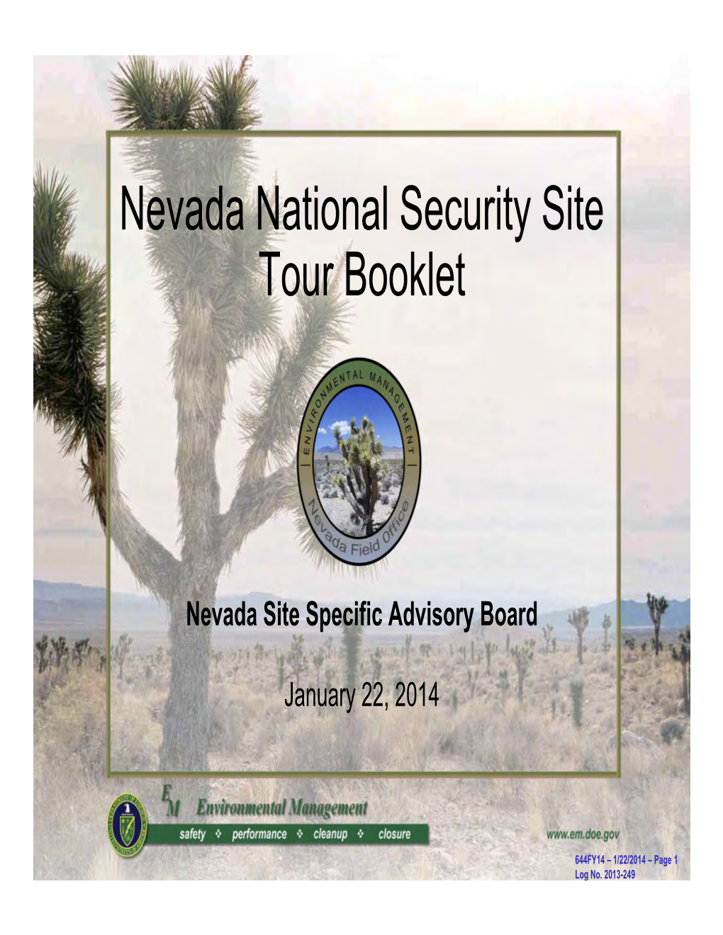 Nevada National Security Site Tour Booklet