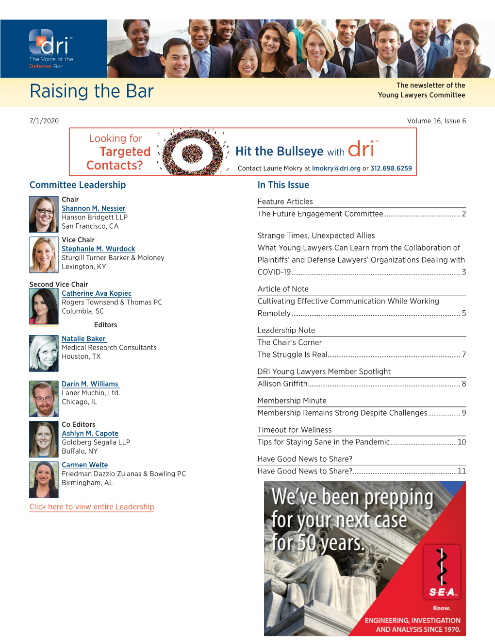 2020 Raising the Bar Volume 16, Issue 6