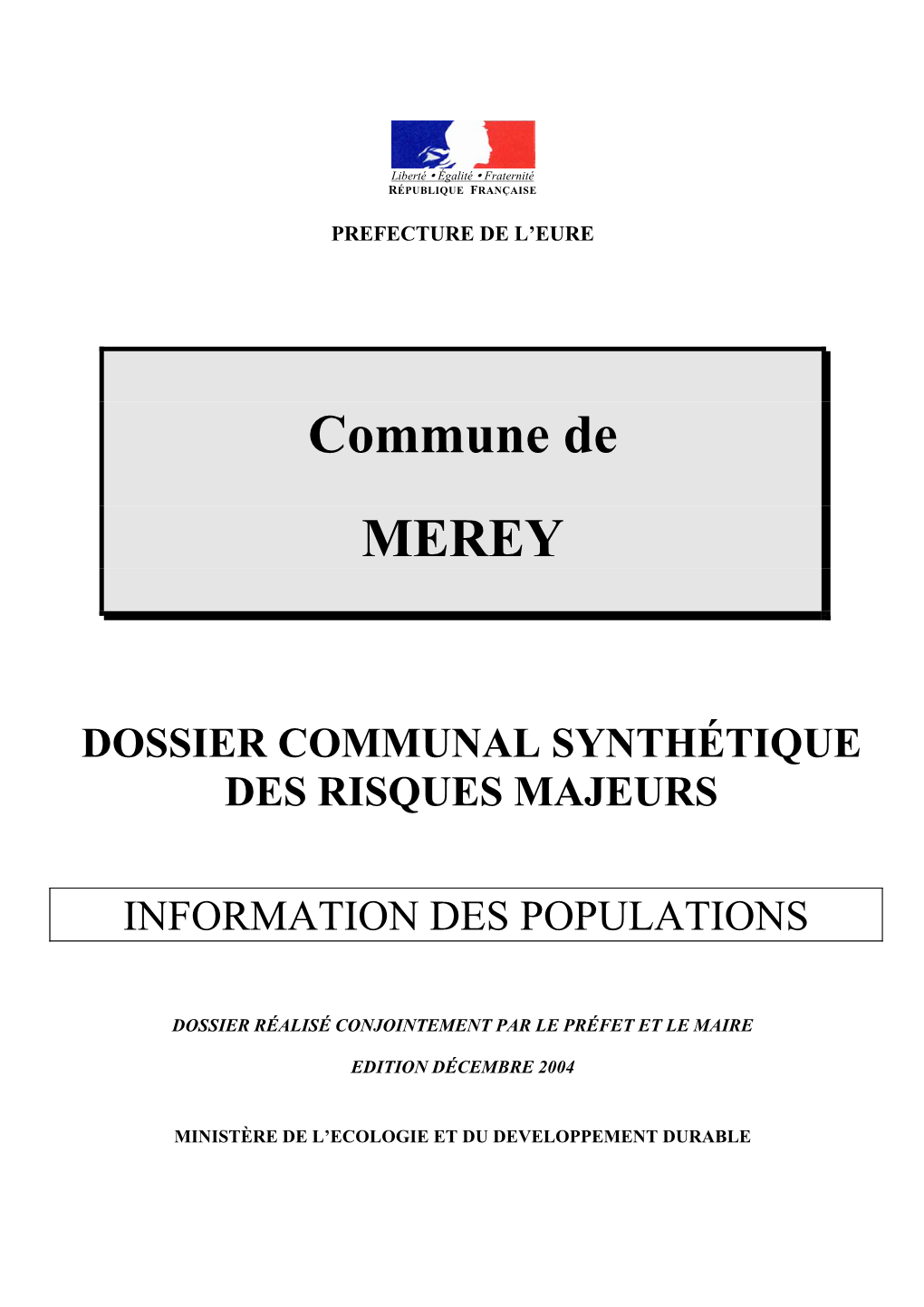 LES RISQUES MAJEURS DE LA COMMUNE DE MEREY Page 5