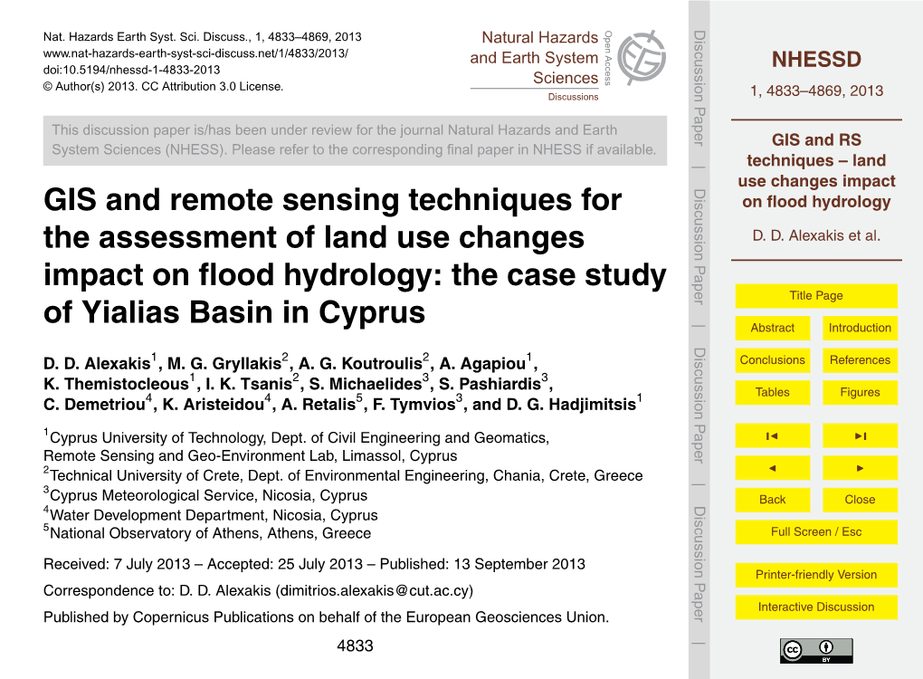 GIS and RS Techniques -- Land Use Changes Impact on Flood Hydrology