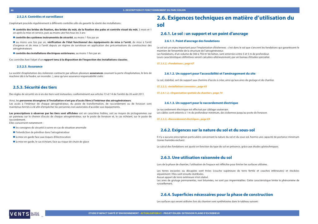 2.6. Exigences Techniques En Matière D'utilisation Du