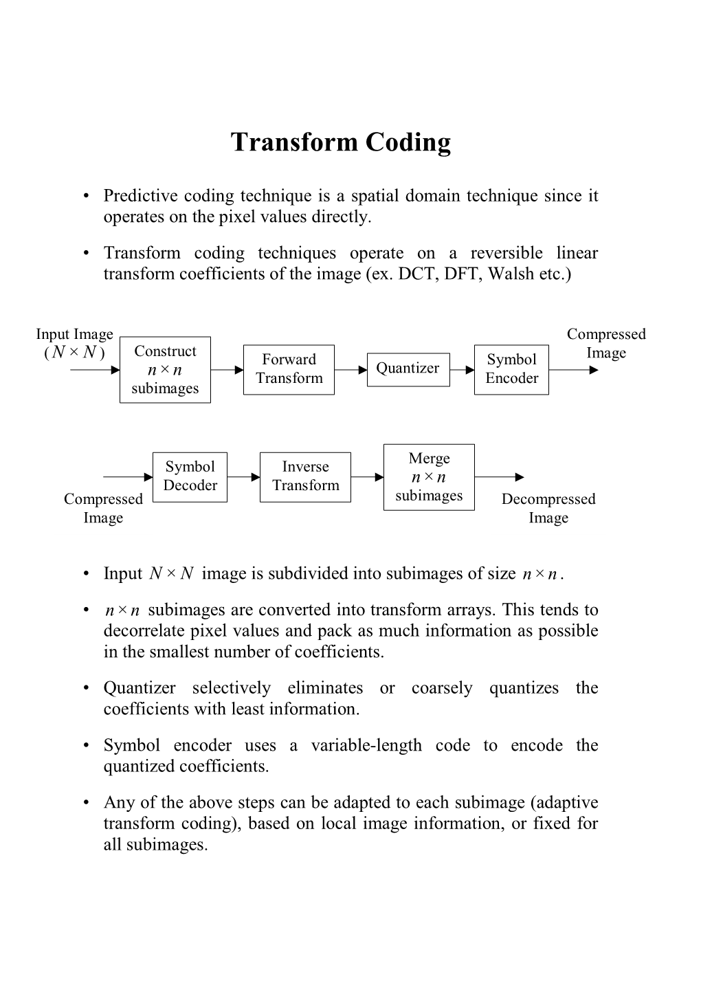 Transform Coding