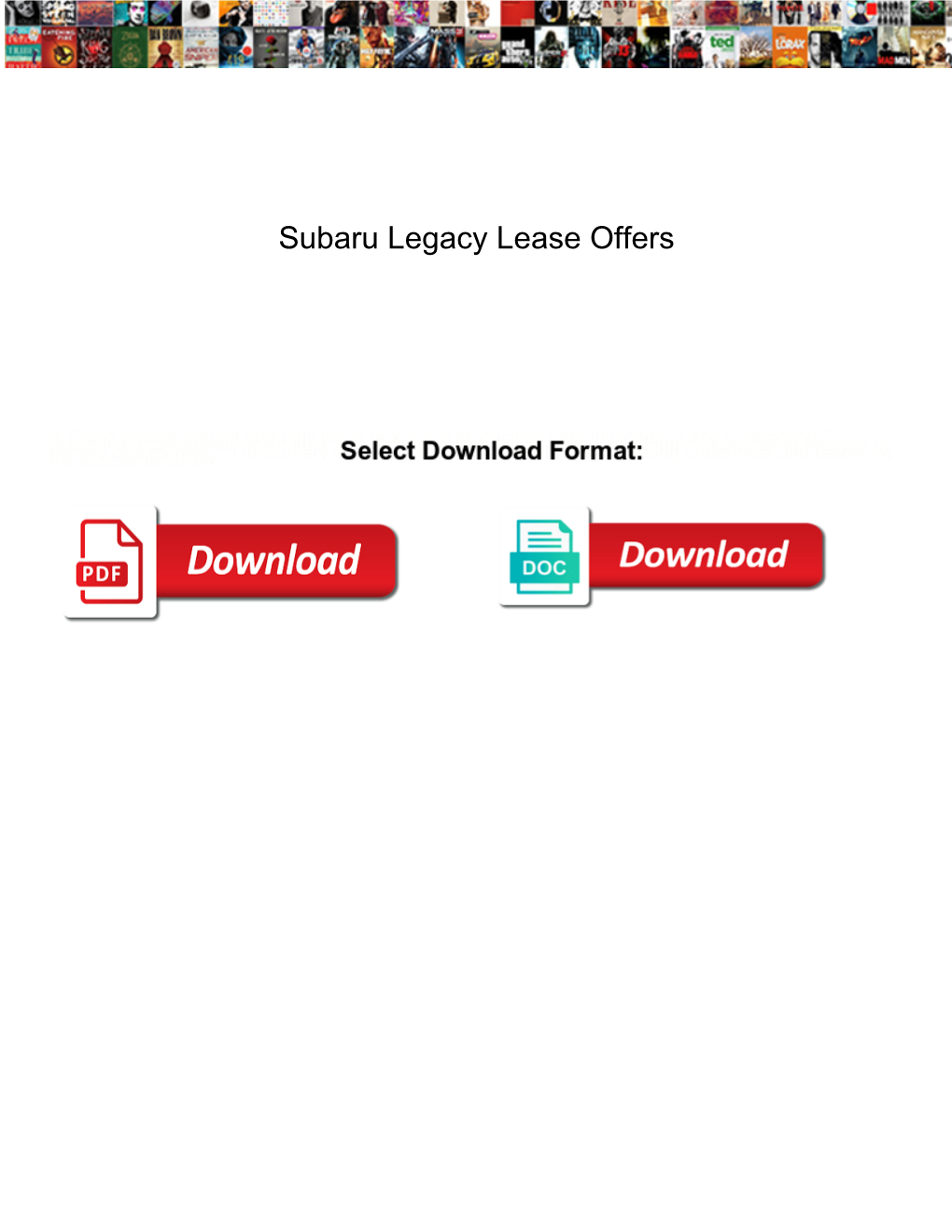 Subaru Legacy Lease Offers