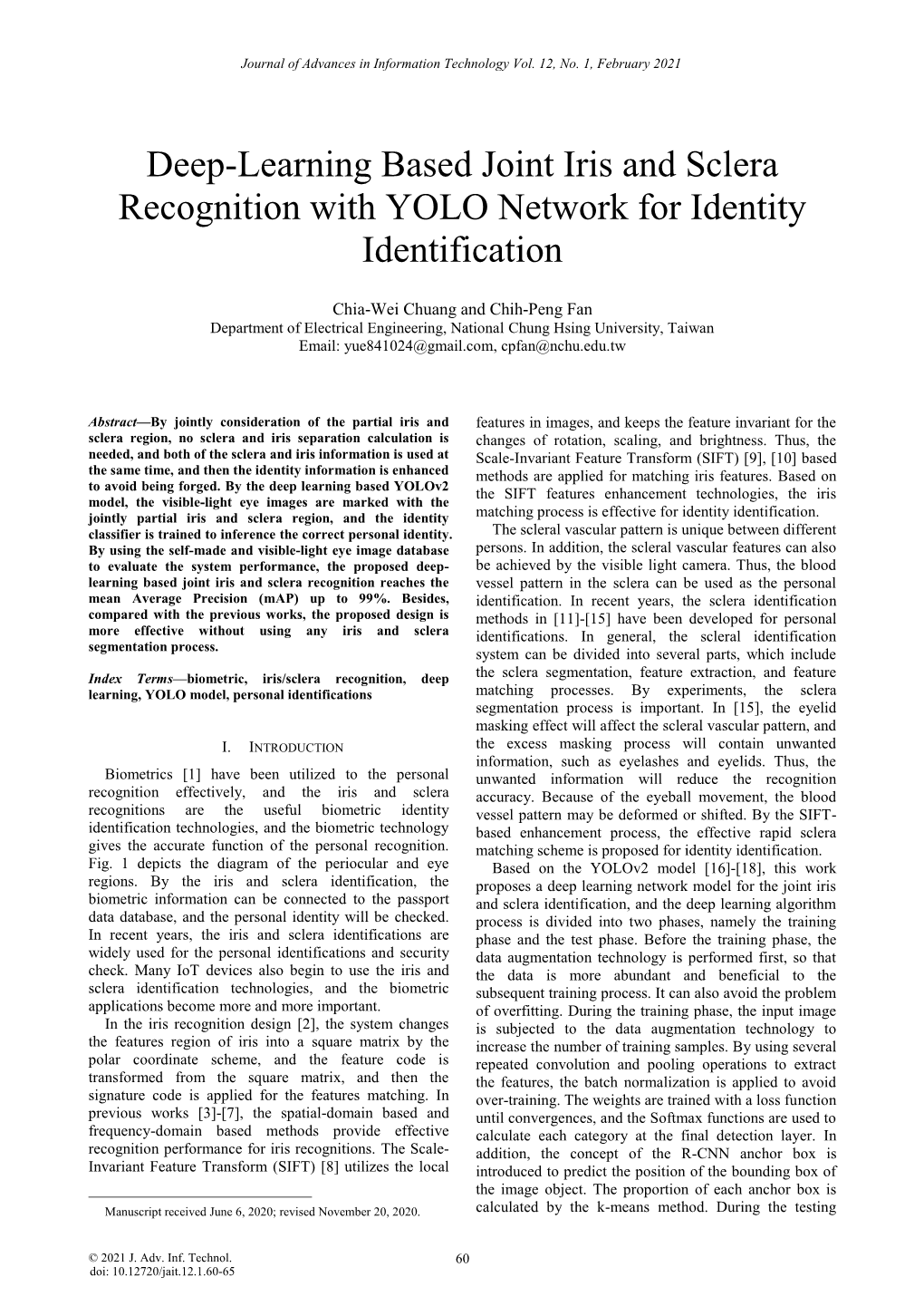 Deep-Learning Based Joint Iris and Sclera Recognition with YOLO Network for Identity Identification