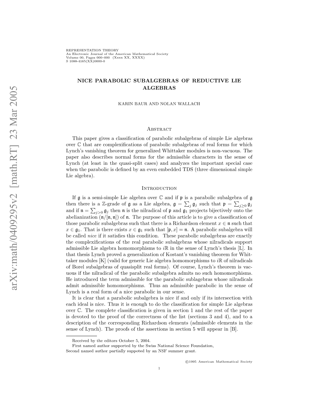 Arxiv:Math/0409295V2