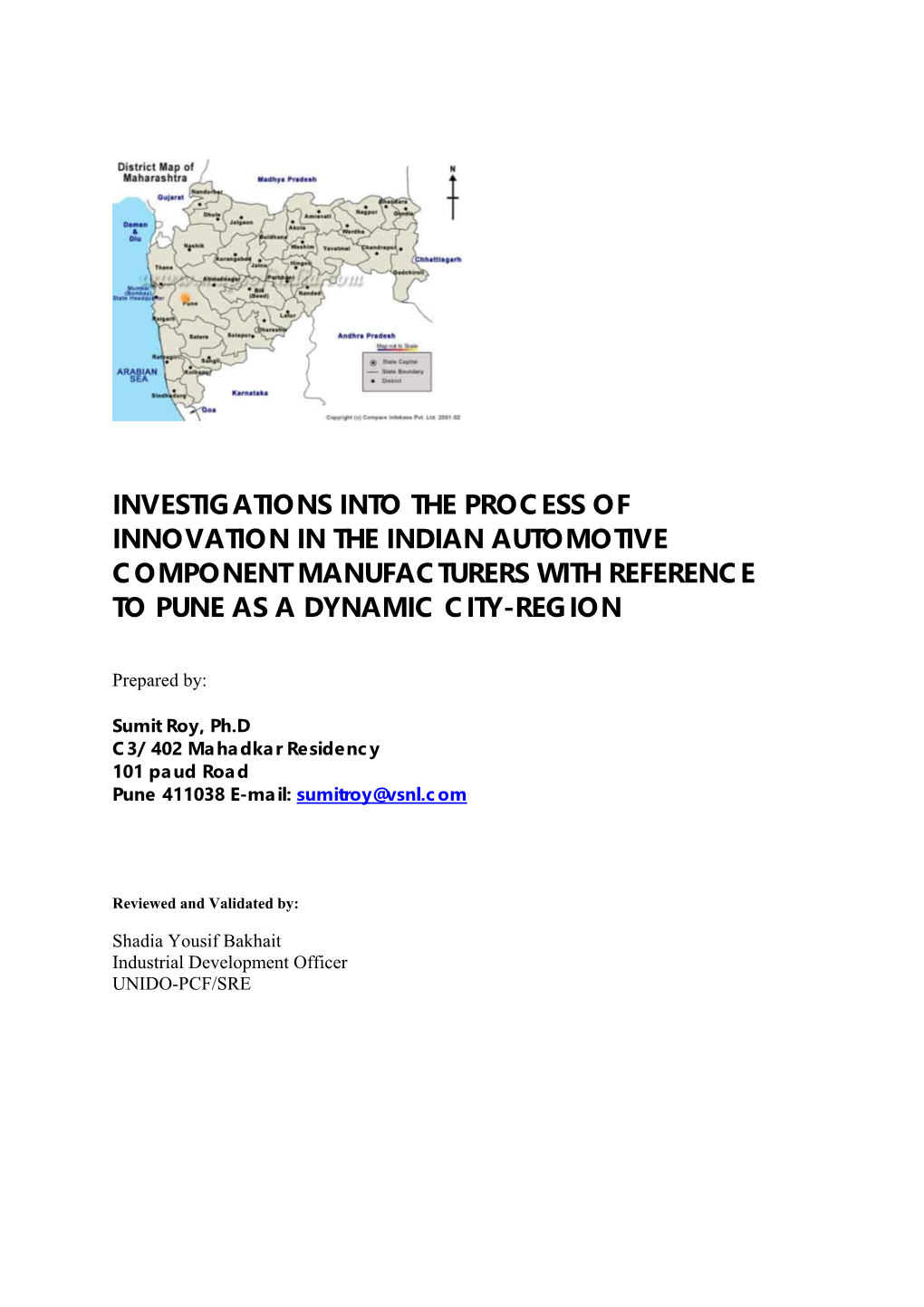 Investigations Into the Process of Innovation in the Indian Automotive Component Manufacturers with Reference to Pune As a Dynamic City-Region