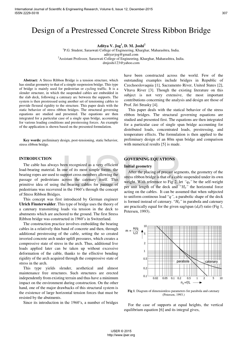 Design of a Prestressed Concrete Stress Ribbon Bridge