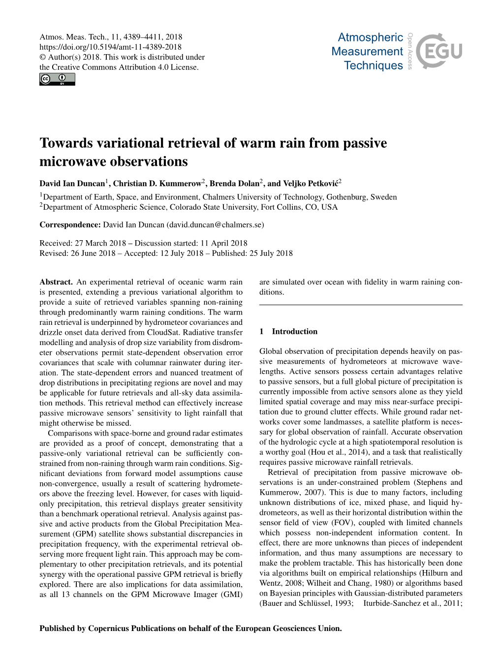 Towards Variational Retrieval of Warm Rain from Passive Microwave Observations