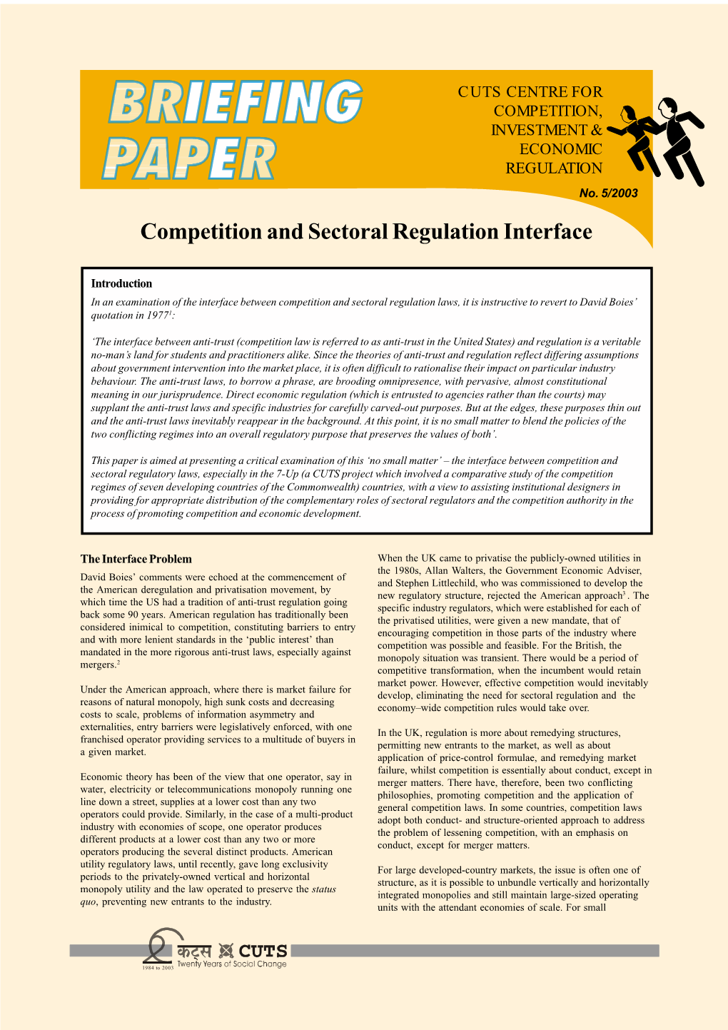 Competition and Sectoral Regulation Interface