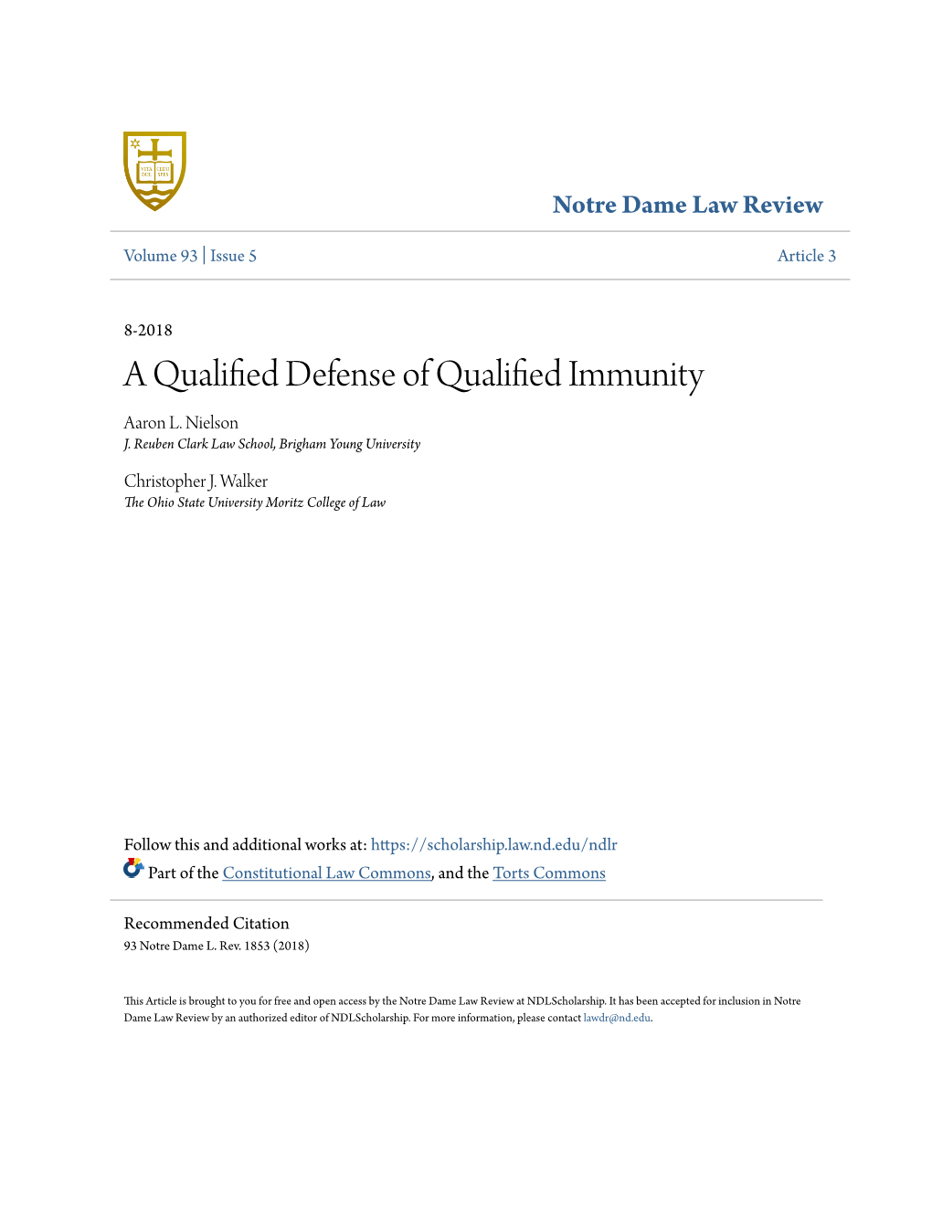 A Qualified Defense of Qualified Immunity