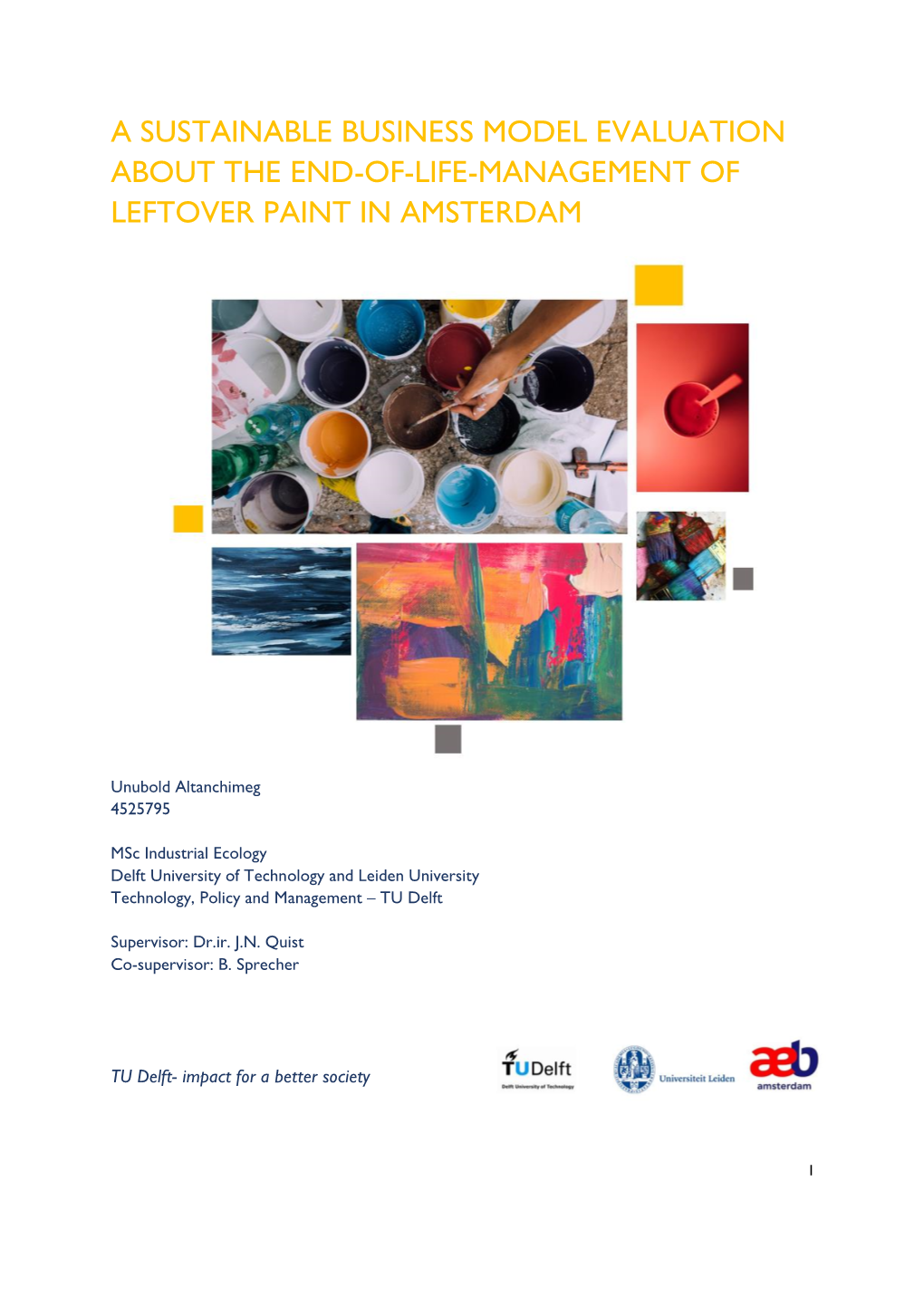 A Sustainable Business Model Evaluation About the End-Of-Life-Management of Leftover Paint in Amsterdam