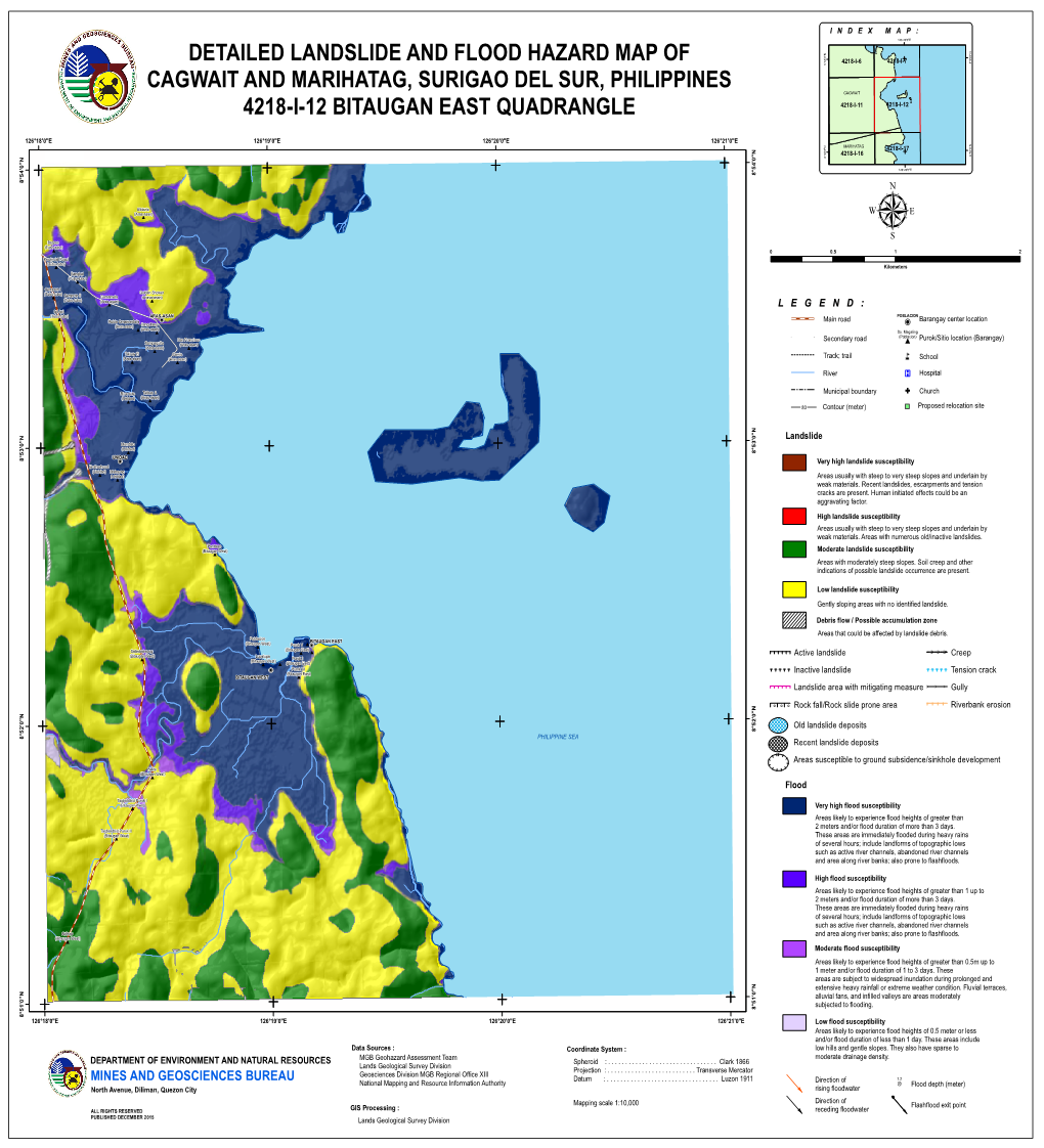 Detailed Landslide and Flood Hazard Map of Cagwait And