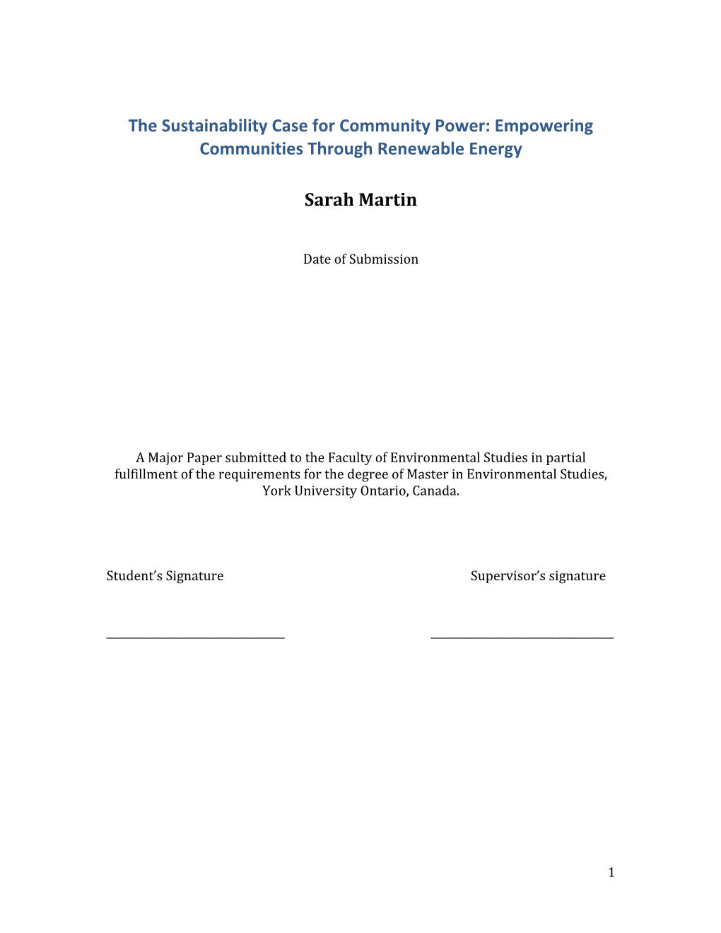 The Sustainability Case for Community Power: Empowering Communities Through Renewable Energy