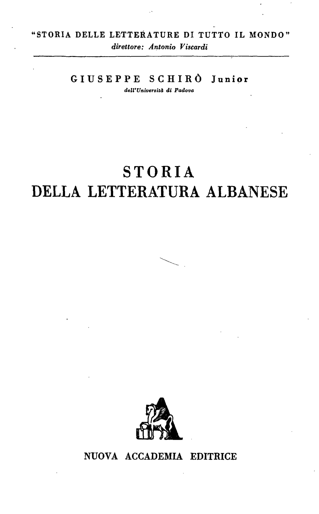 Storia Della Letteratura Albanese