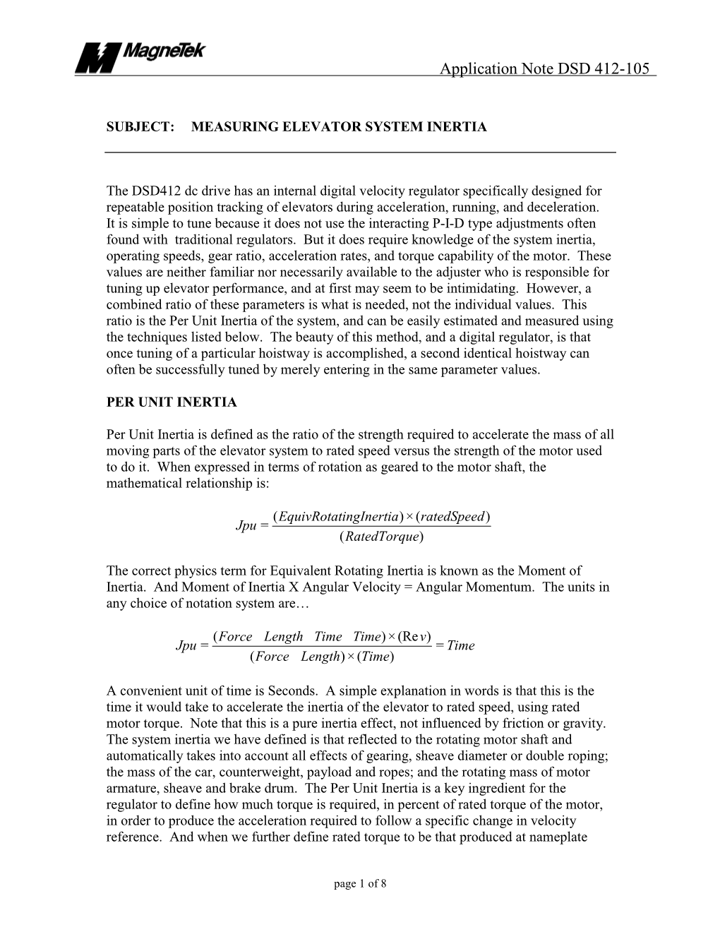 Measuring Elevator System Inertia