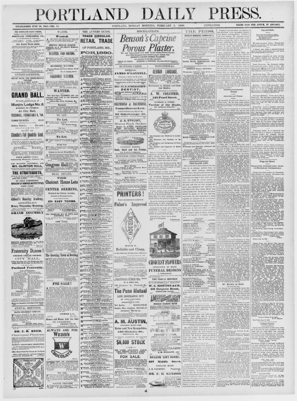 Portland Daily Press: February 02,1880