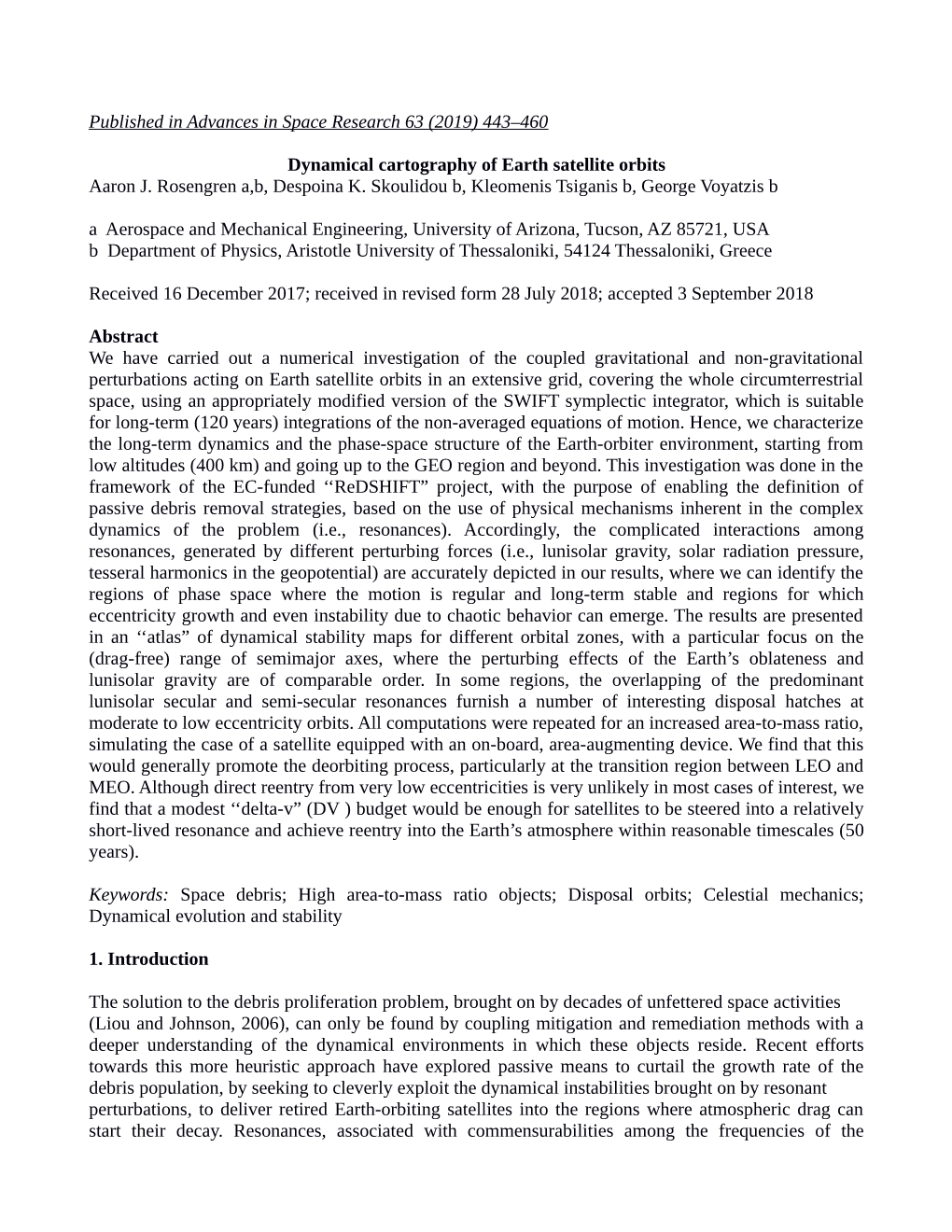 443–460 Dynamical Cartography of Earth Satellite Orbits Aaron J