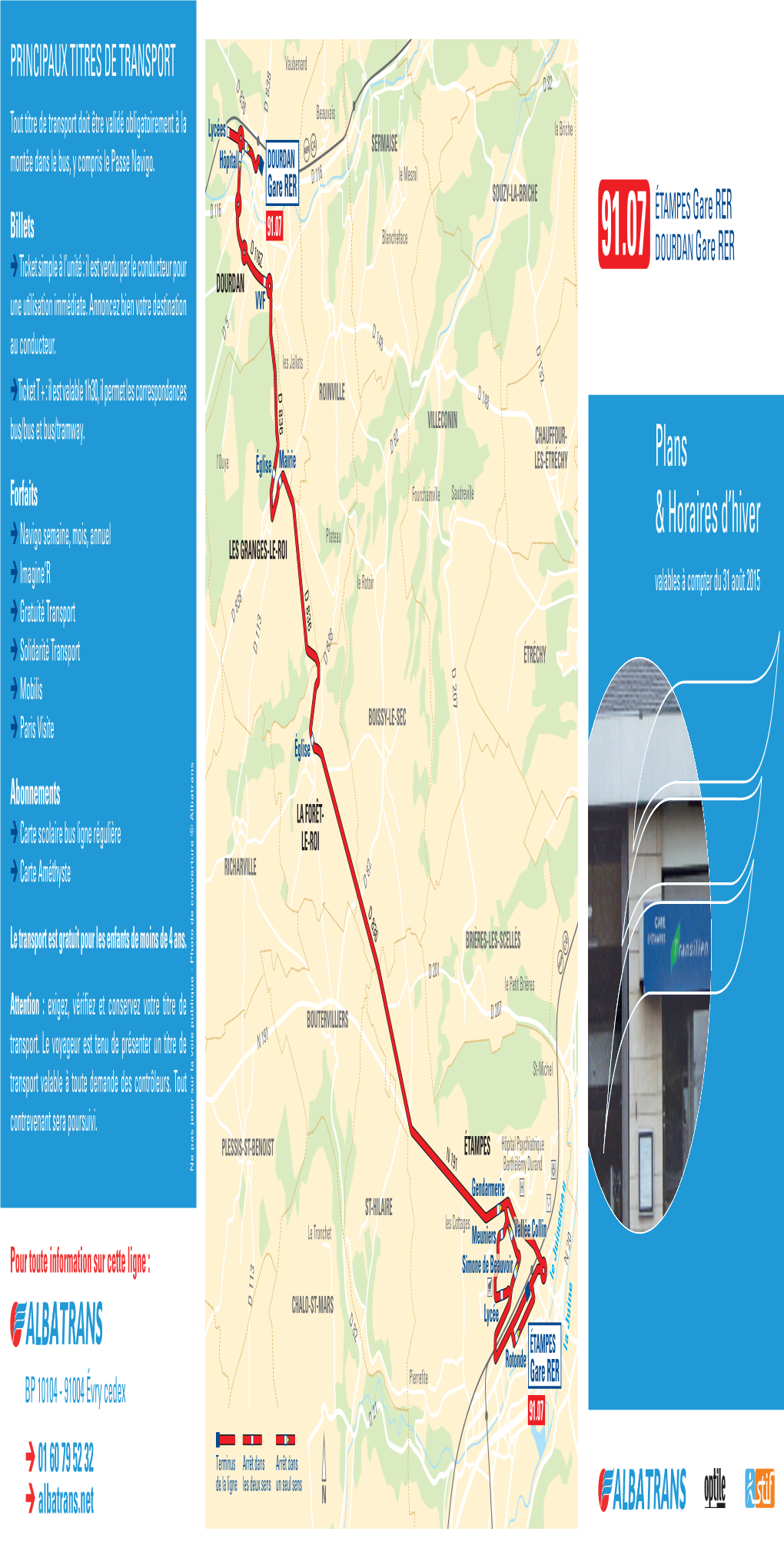 Horaire Bus N°91.07 Etampes