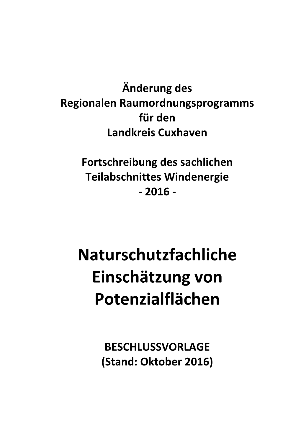 Naturschutzfachliche Einschätzung Von Potenzialflächen