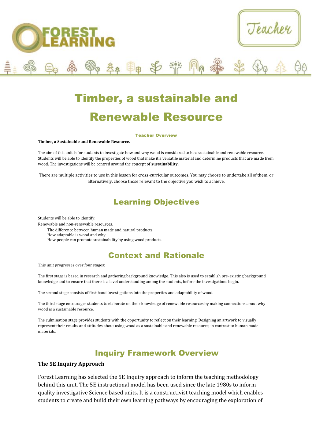 Timber, a Sustainable and Renewable Resource