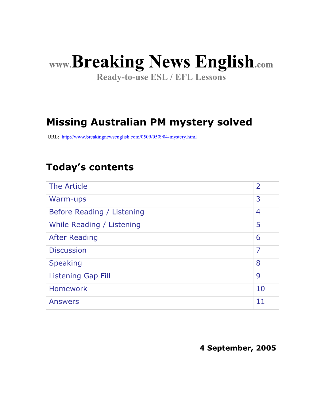 Missing Australian PM Mystery Solved