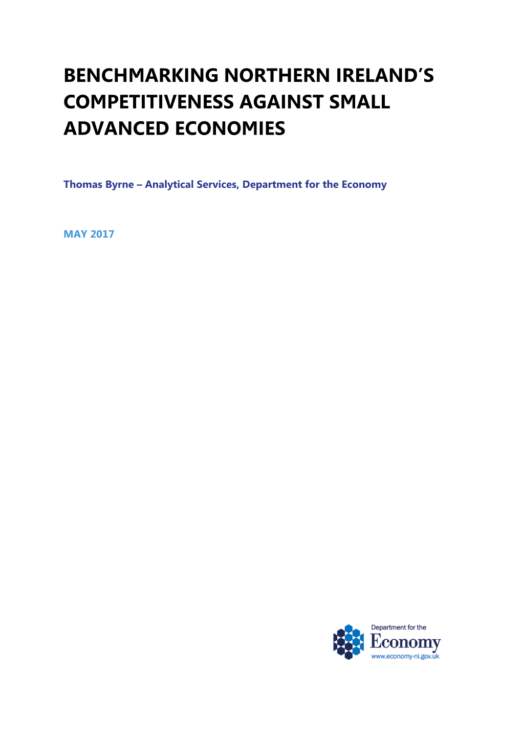 Benchmarking Northern Ireland's Competitiveness Against Small Advanced Economies