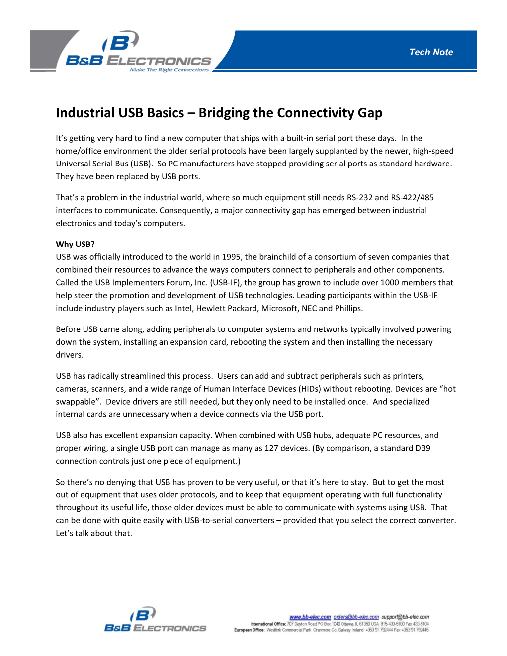 Industrial USB Basics – Bridging the Connectivity Gap
