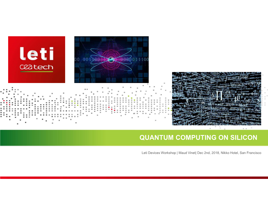 Quantum Computing on Silicon