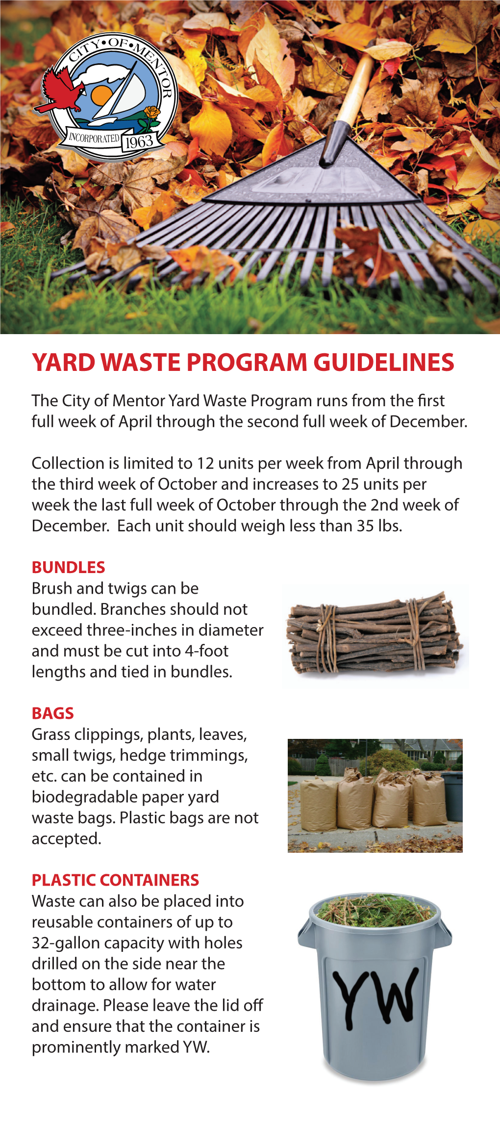 City of Mentor Yard Waste Program Guidelines