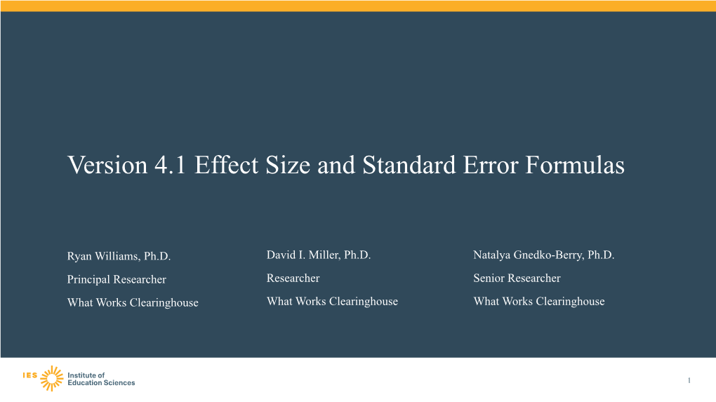 Version 4.1 Effect Size and Standard Error Formulas