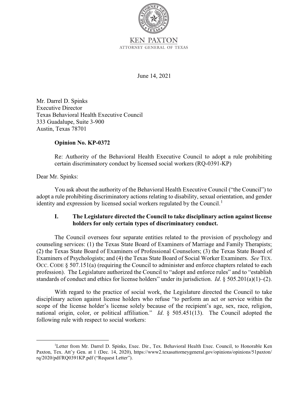 Attorney General Opinion No. KP-0372