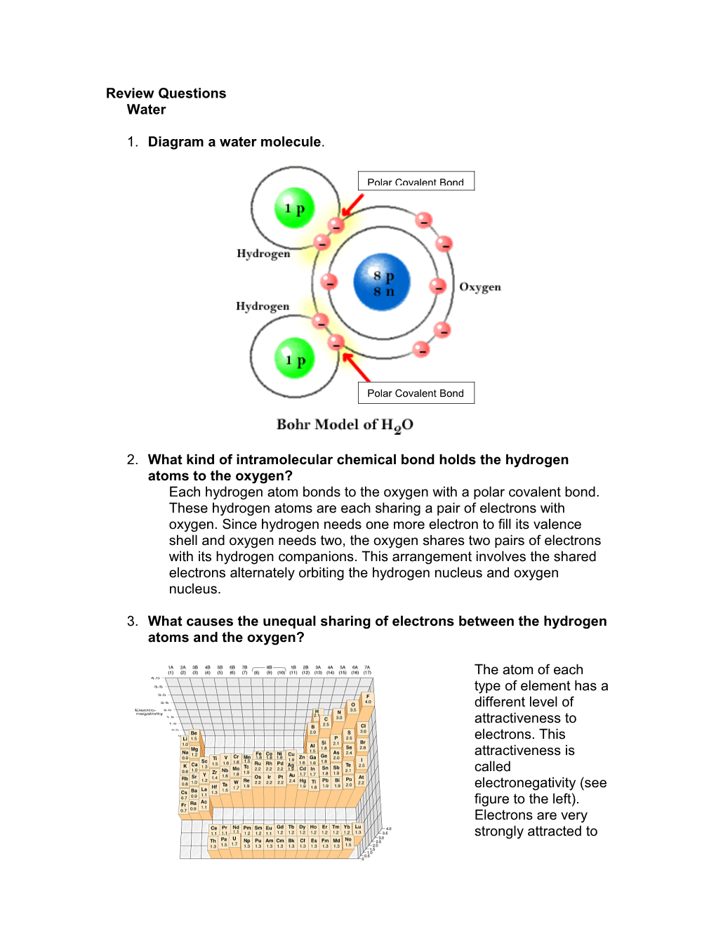 Review Questions Water