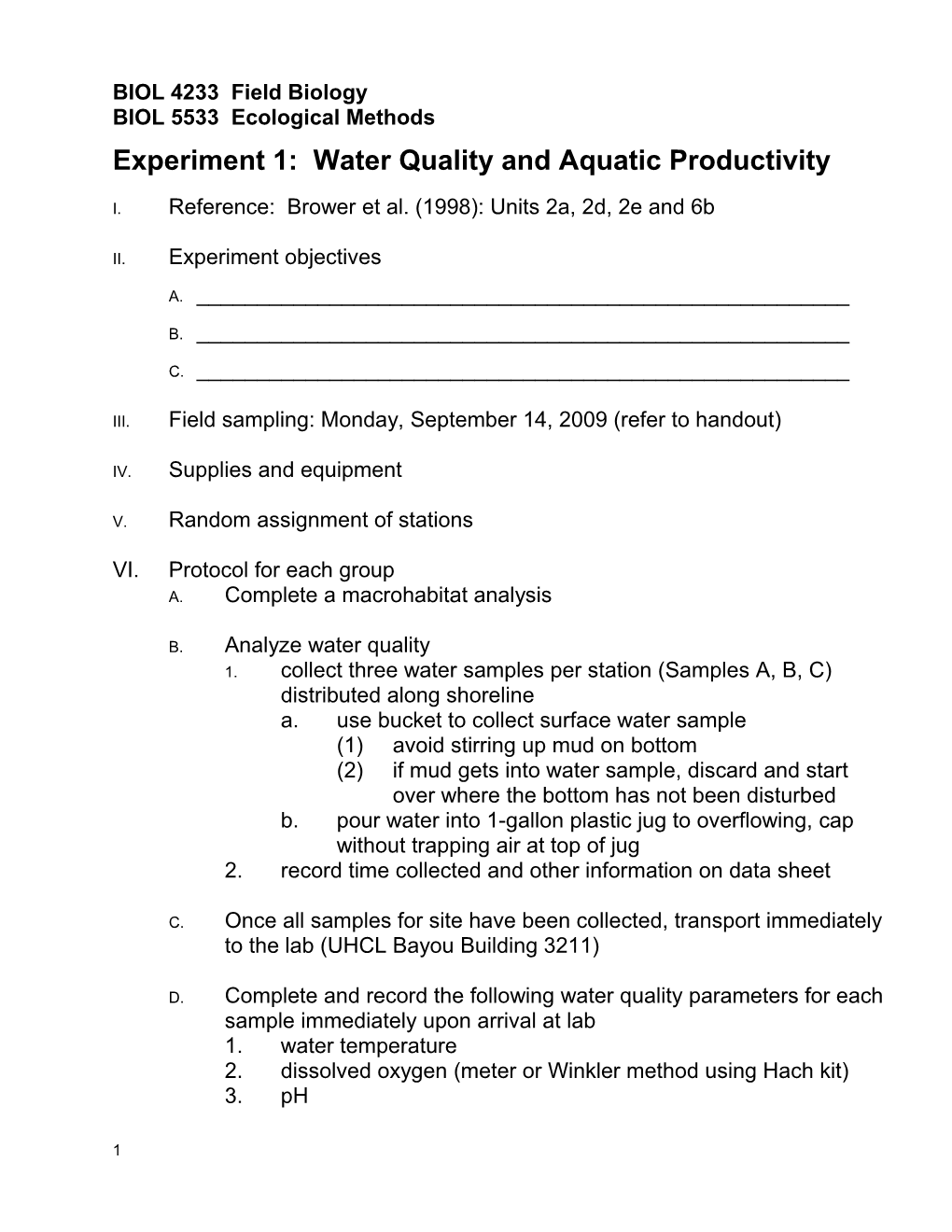 BIOL 4233 Field Biology