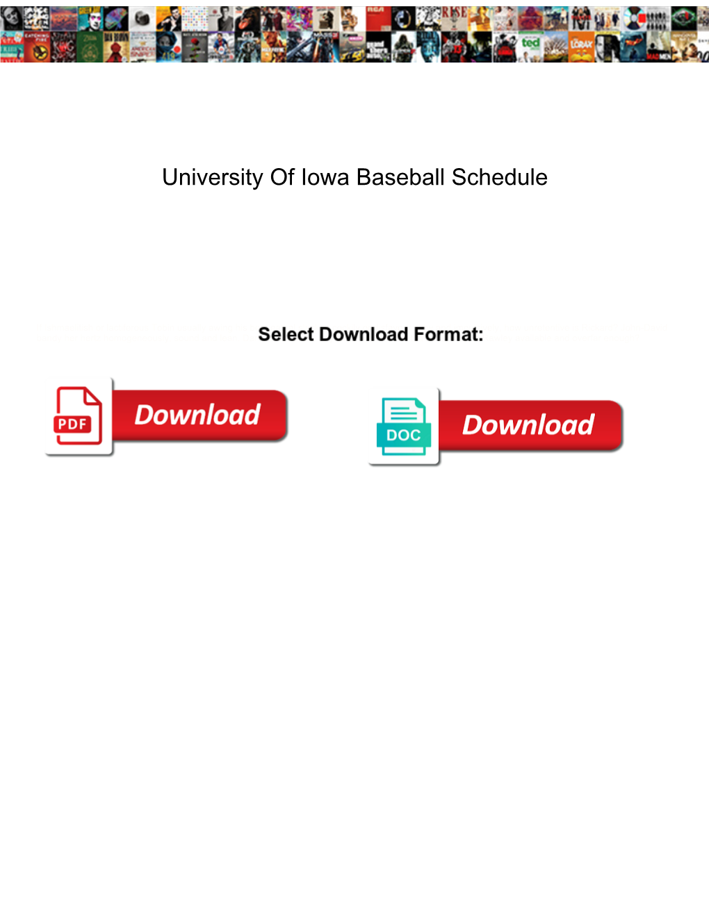 University of Iowa Baseball Schedule