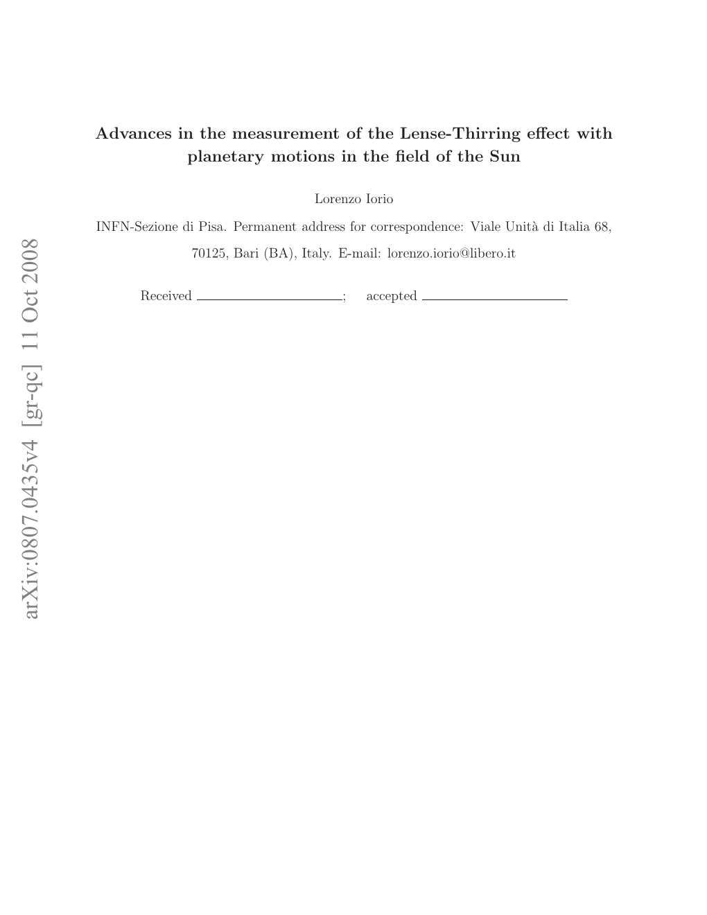 Advances in the Measurement of the Lense-Thirring Effect with Planetary