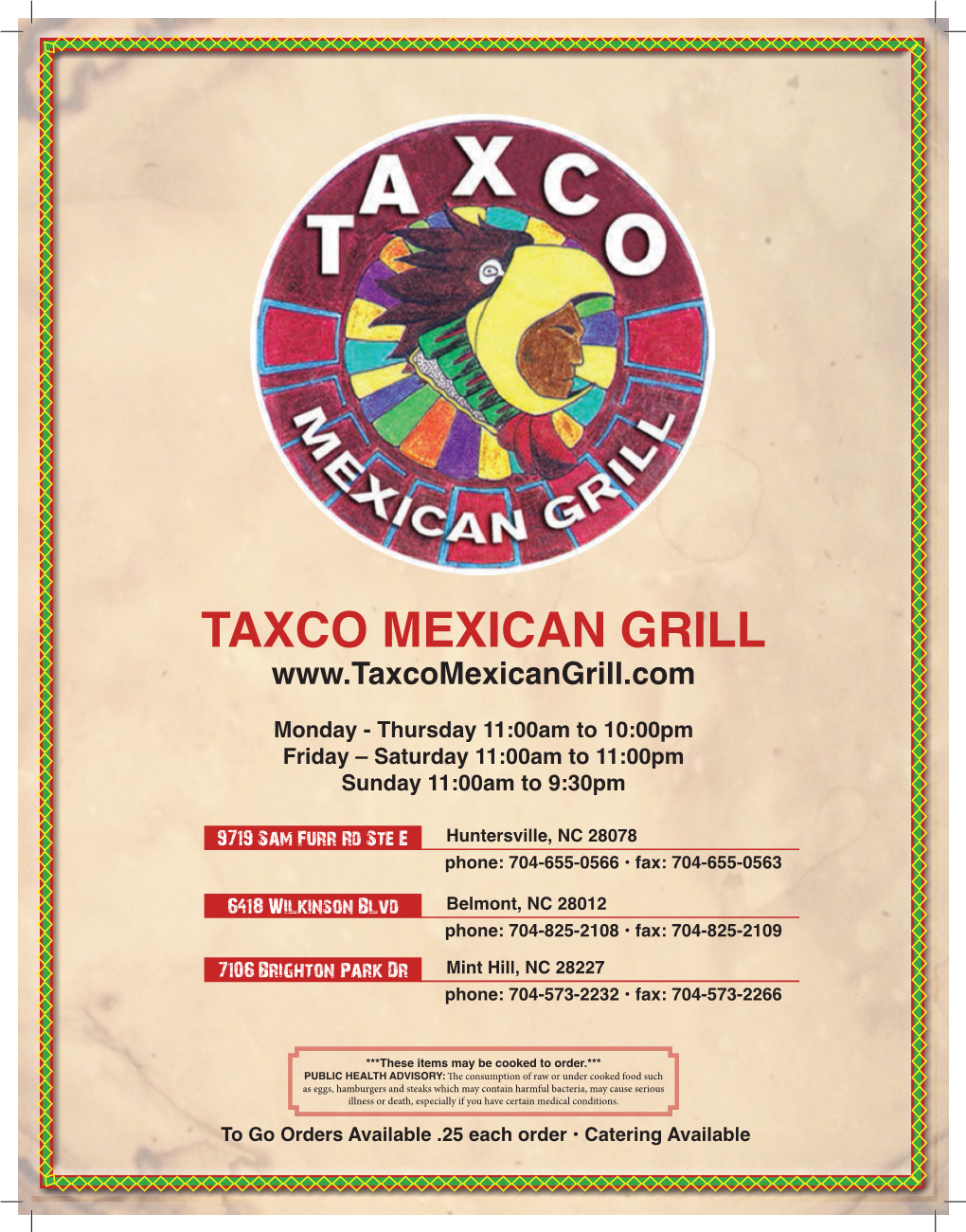 Taxco Menu 2017.Pdf