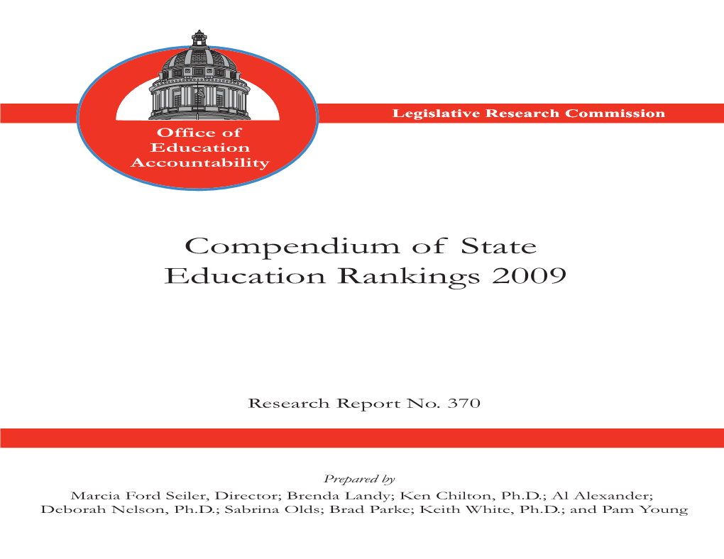 Compendium of State Education Rankings 2009