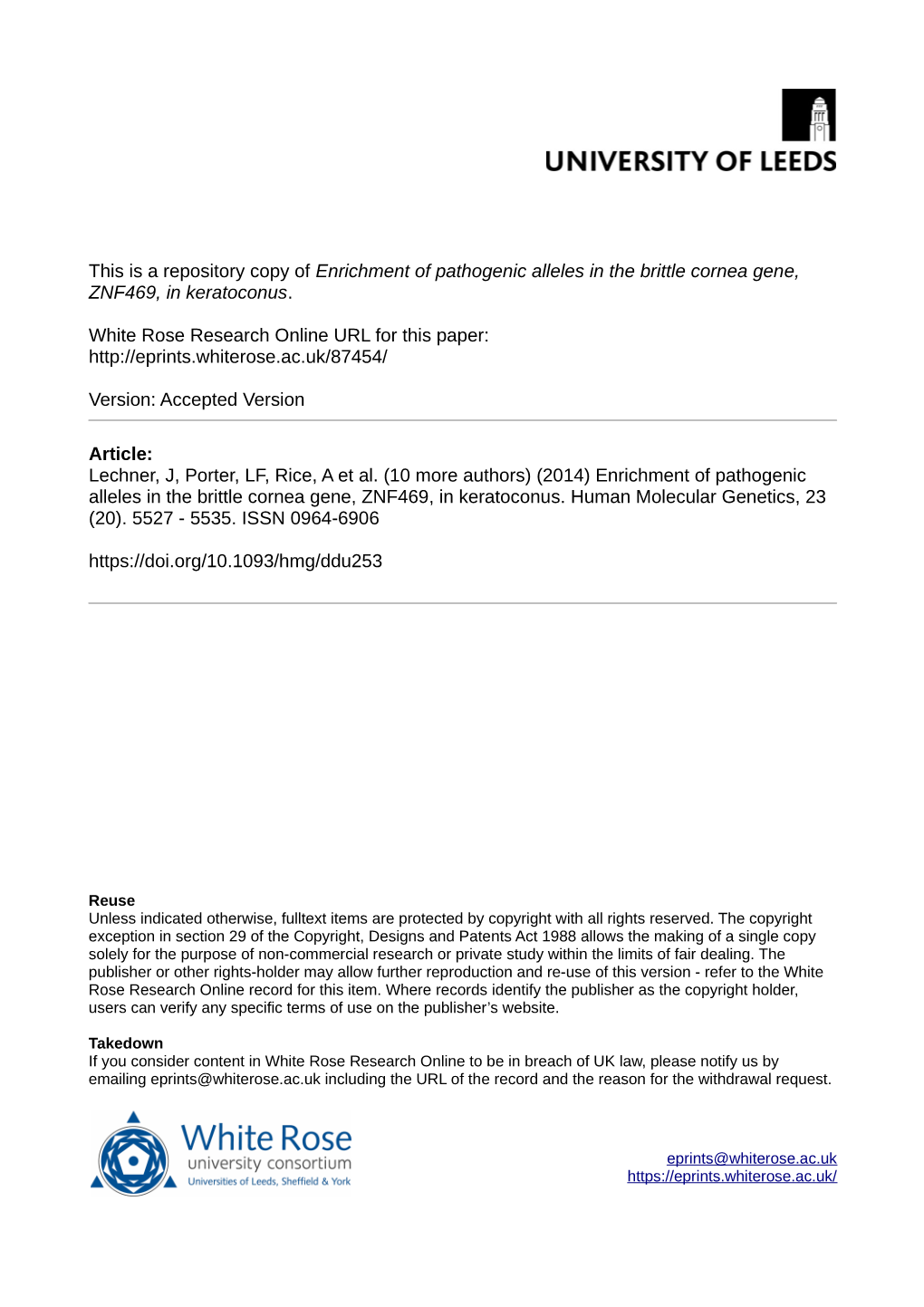 Enrichment of Pathogenic Alleles in the Brittle Cornea Gene, ZNF469, in Keratoconus