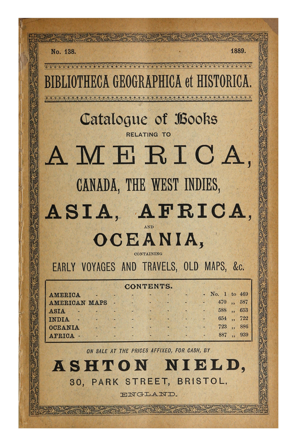 Americaj Canada, the West Indies, Asia, ,Africa, And