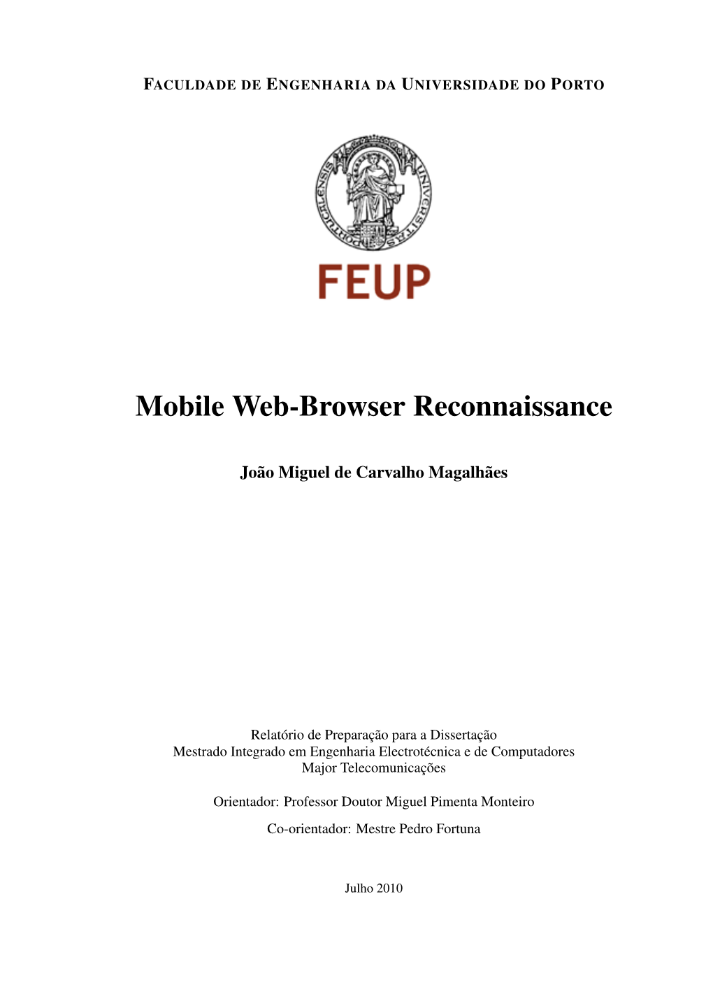 Mobile Web-Browser Reconnaissance