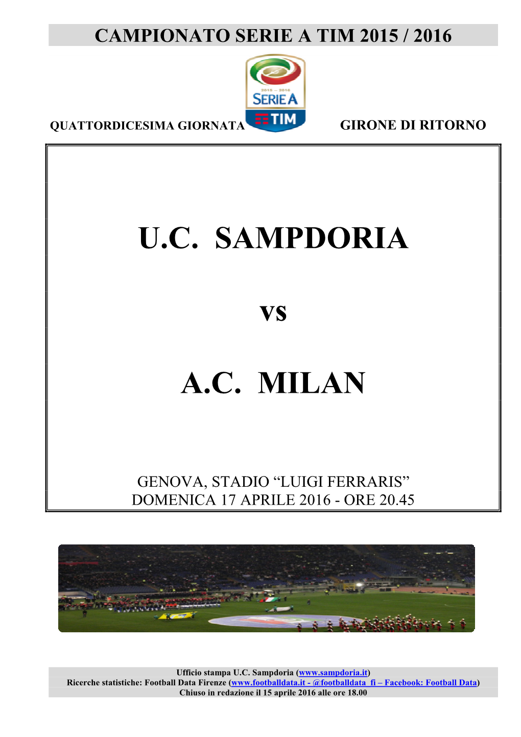 Sampdoria-Milan