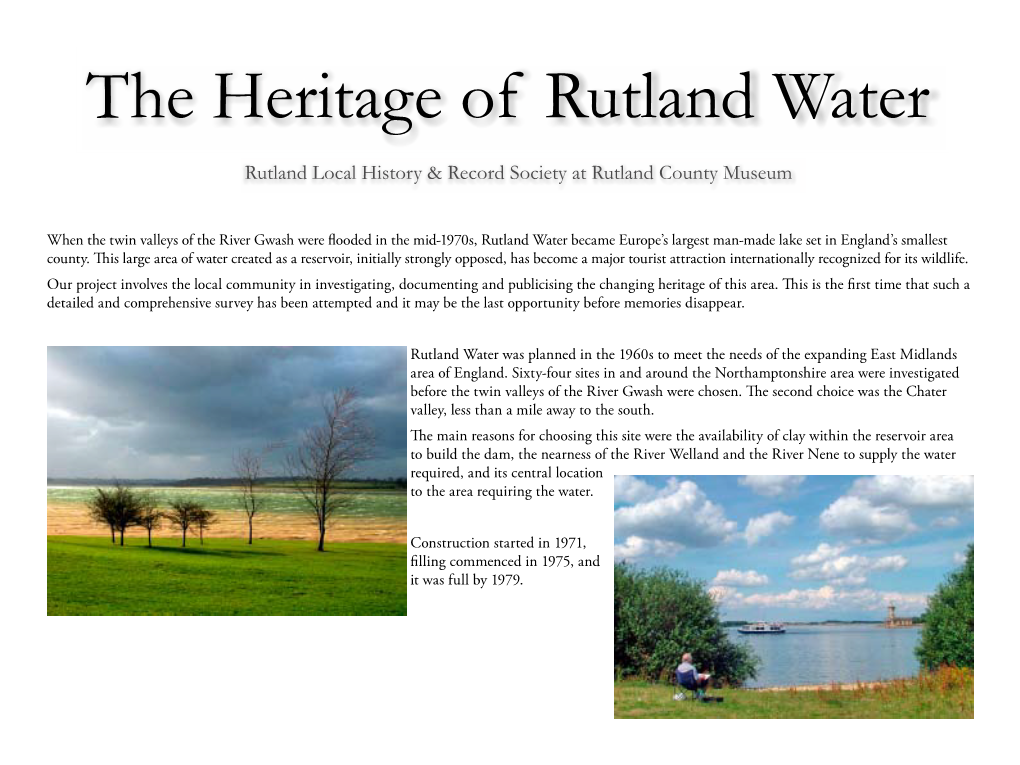 The Heritage of Rutland Water