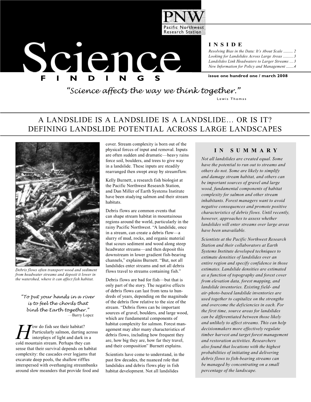 Defining Landslide Potential Across Large Landscapes