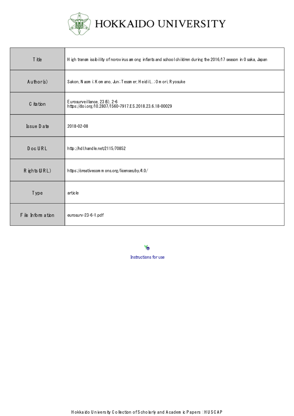 High Transmissibility of Norovirus Among Infants and School Children During the 2016/17 Season in Osaka, Japan